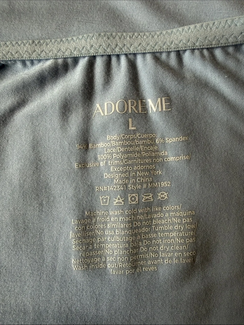 Adore Me Light Blue Lace-Trim Chemise